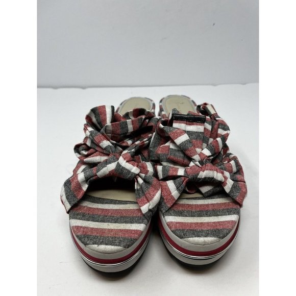 Zara Womens Pink‎ Gray Tie Up Platform Sandals Size 10 - Picture 3 of 9